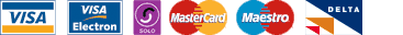 We accept Visa, Mastercard, Maestro, Delta, Visa Electron & Solo
